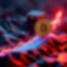 A graphic showing Bitcoin with an upward trend, indicating a possible price breakthrough above 69,500.