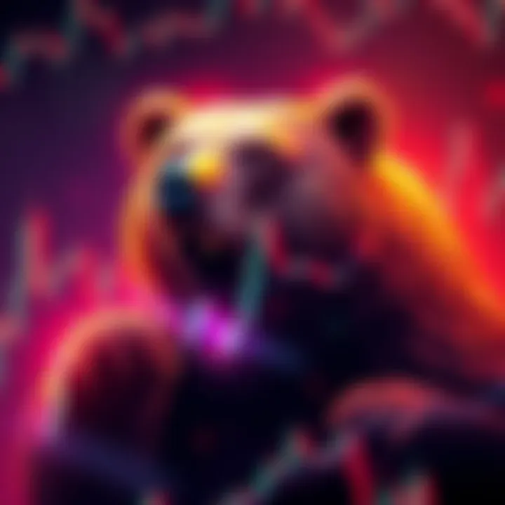 A digital graphic showing a bear symbolizing market bears with a chart indicating Bitcoin approaching $60K, indicating potential market volatility.