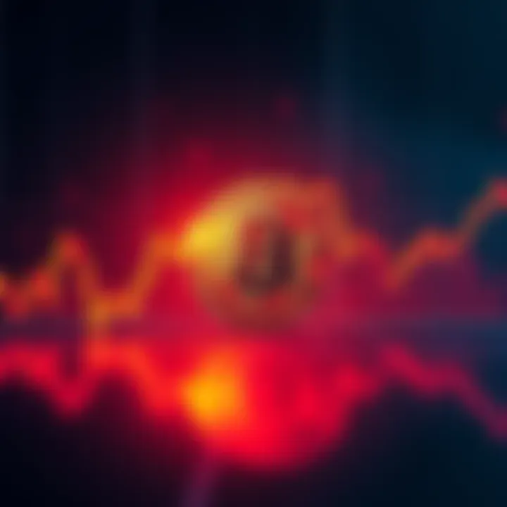 A downward trend line on a Bitcoin price chart showing recent declines.