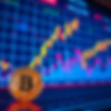 Bitcoin Price Chart A close-up view of a Bitcoin price chart showing a rising trend with a Bitcoin symbol in the foreground.