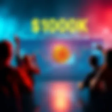 A chart showing Bitcoin's price trend heading towards $100,000 with excited people in the background