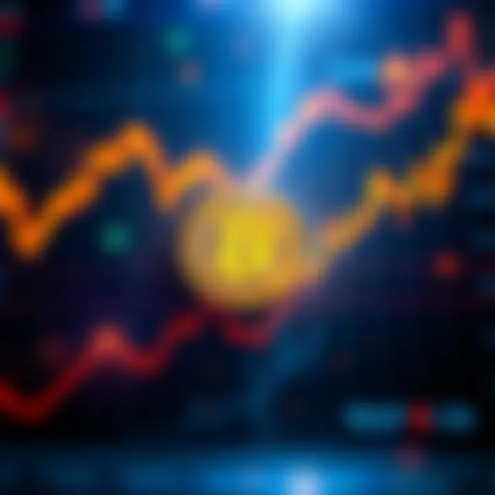 A visual representation of Bitcoin's price trends and predictions for future highs, featuring upward arrows and market analysis highlights.