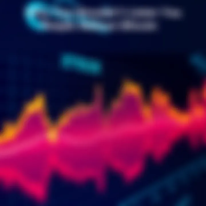 A line graph showing the fluctuating price of Bitcoin over time, with recent spikes and drops highlighted.