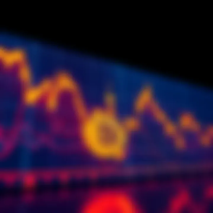A visual representation of Bitcoin price fluctuations and trends over time, showing sharp rises and falls in value.