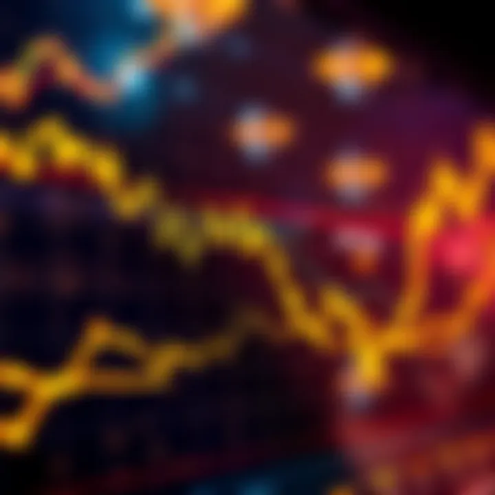 A Bitcoin price chart showing a downward trend, highlighting recent market drawdowns
