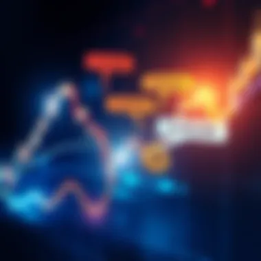 A graph showing Bitcoin's price declining towards £45,000 with market analysis text bubbles