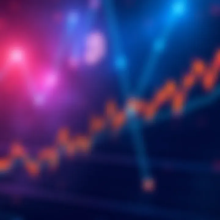 A graph showing Bitcoin's price fluctuations with sharp rises and falls, representing its volatility.