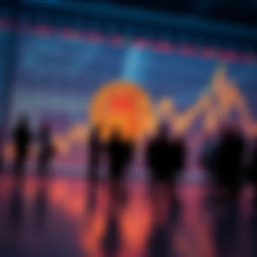 A Bitcoin price chart showing an upward trend with people discussing their opinions on future price predictions