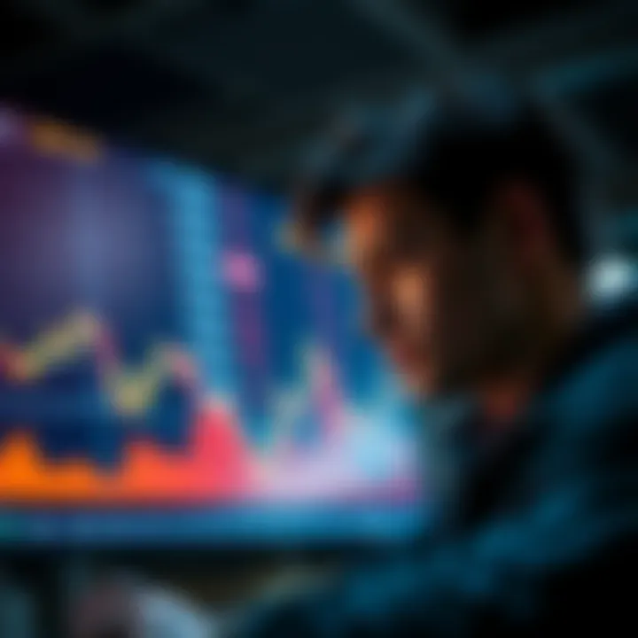 Bitcoin Price Concerns A graphic showing a worried trader looking at a cryptocurrency trading screen with fluctuating Bitcoin prices and limit order indicators.