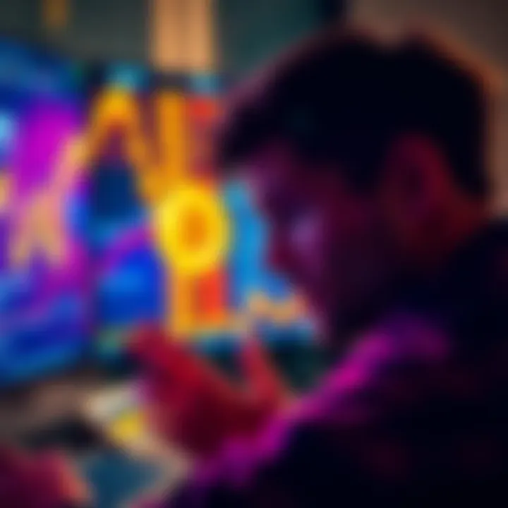A person looking at a screen showing fluctuating Bitcoin prices with a puzzled expression