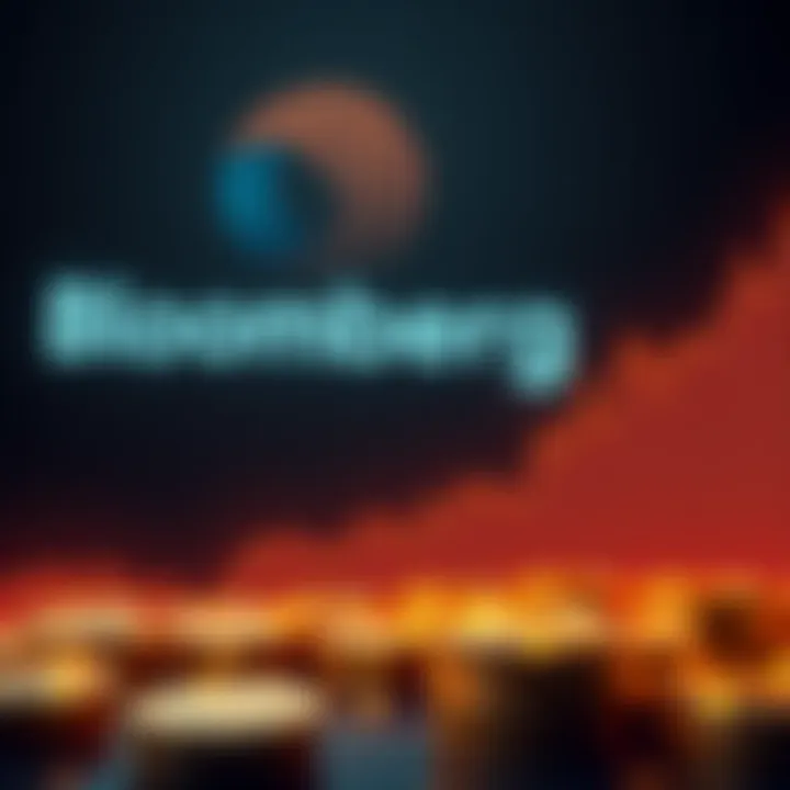 A graph showing Bitcoin's price plummeting, with a line going down sharply. Bloomberg's logo is faded in the background, highlighting its removal from the homepage.