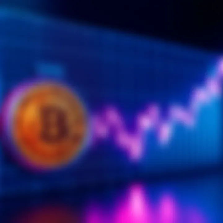 Graph showing a downward trend in Bitcoin prices alongside a symbol of the U.S. presidential seal