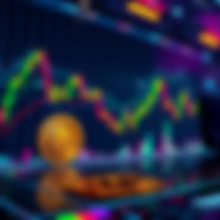 Graph showing Bitcoin price decline with worried investors in the background