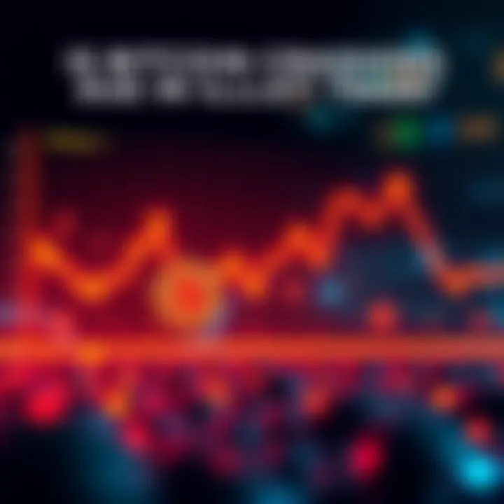 A line graph showing the downward trend of Bitcoin's price over time, with symbols representing illicit trade and petro fuel demand reduction