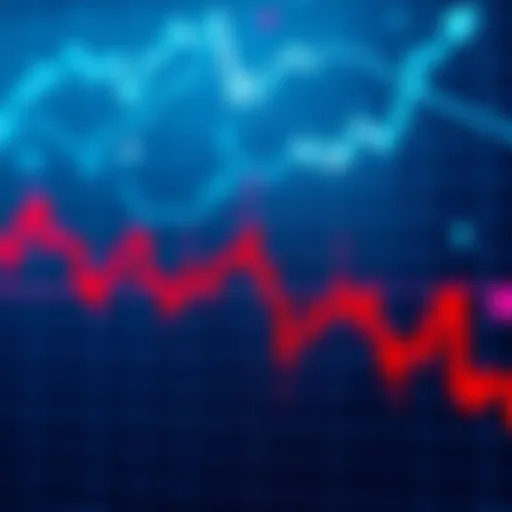 A Bitcoin price chart illustrating six months of downward trends with red candles representing losses