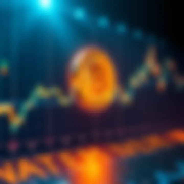 A graph showing Bitcoin's significant price drops over time, highlighting four major downturns with dramatic declines, symbolizing market volatility.
