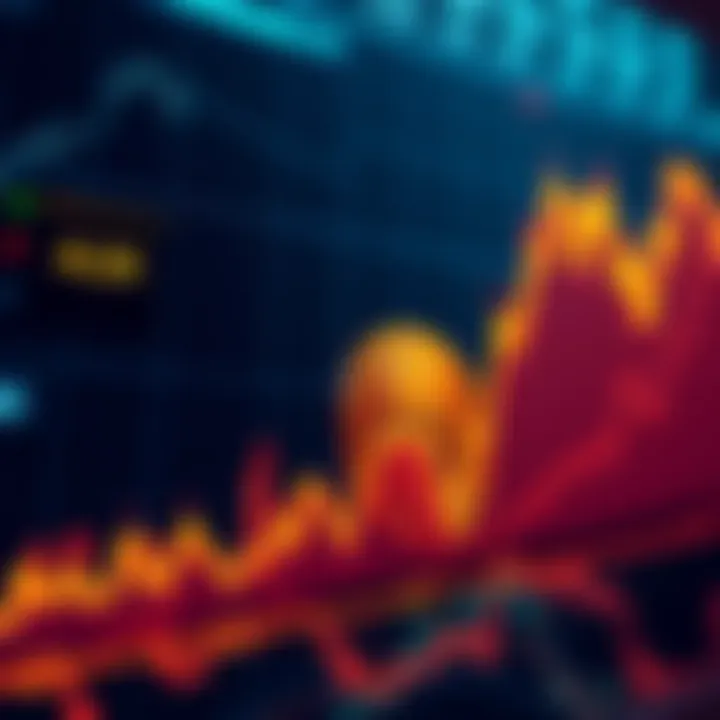 A graph showing Bitcoin prices dropping, signaling a market dip. A bullish trend line emerges in the background, hinting at possible future gains.