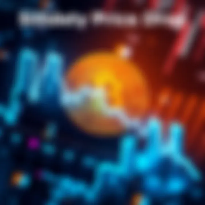 A digital representation of a Bitcoin symbol with a downward trend graph, reflecting recent price decline.