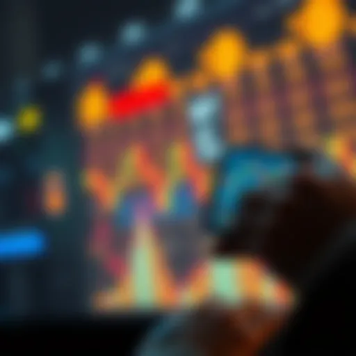 A person looking at a chart showing Bitcoin prices falling on a smartphone, contemplating whether to hold or sell their investment.