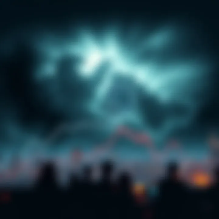 A graph showing a downward trend in Bitcoin prices with a gloomy background reflecting economic uncertainty