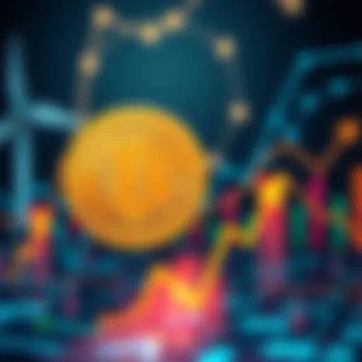 A visual representation of a Bitcoin coin with a downward arrow showing price decline, against a backdrop of AI and energy symbols.