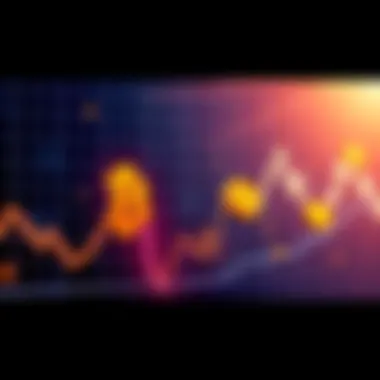 Bitcoin Price Drop Graph showing Bitcoin's price decrease with a downward trend line and digital currency symbols