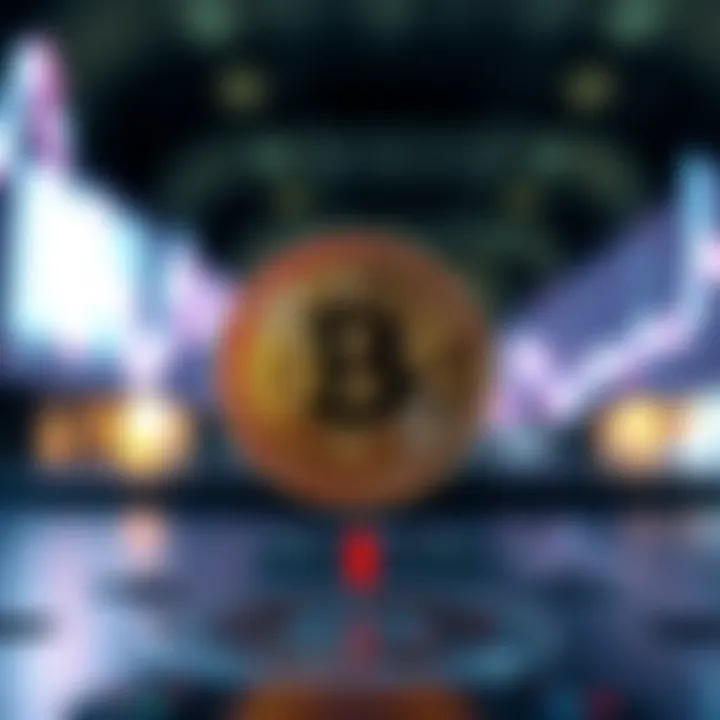 Bitcoin Price Drop Bitcoin symbol with a downward trend line representing the price drop below $63K amid regulatory discussions.