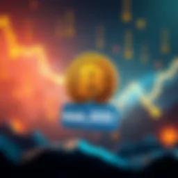 Graphic showing Bitcoin logo with falling arrows and a price tag below $60,000