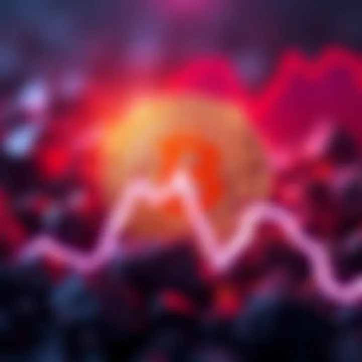 Bitcoin Price Drop Bitcoin logo with downward trend graph illustrating a 34% decline in the first half of 2026