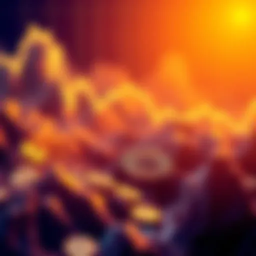 A digital representation showing Bitcoin's value falling below $100,000 with a downward trend line.