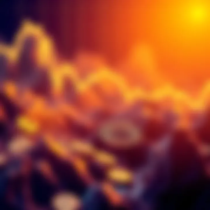 A digital representation showing Bitcoin's value falling below $100,000 with a downward trend line.