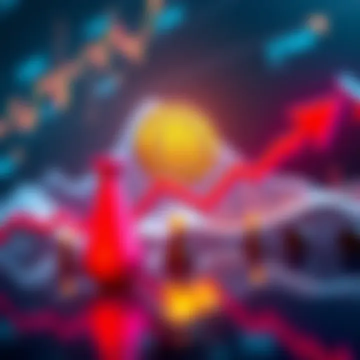 A graph showing a sharp decline in Bitcoin's price below $90,000 with a red downward arrow, symbolizing market loss.