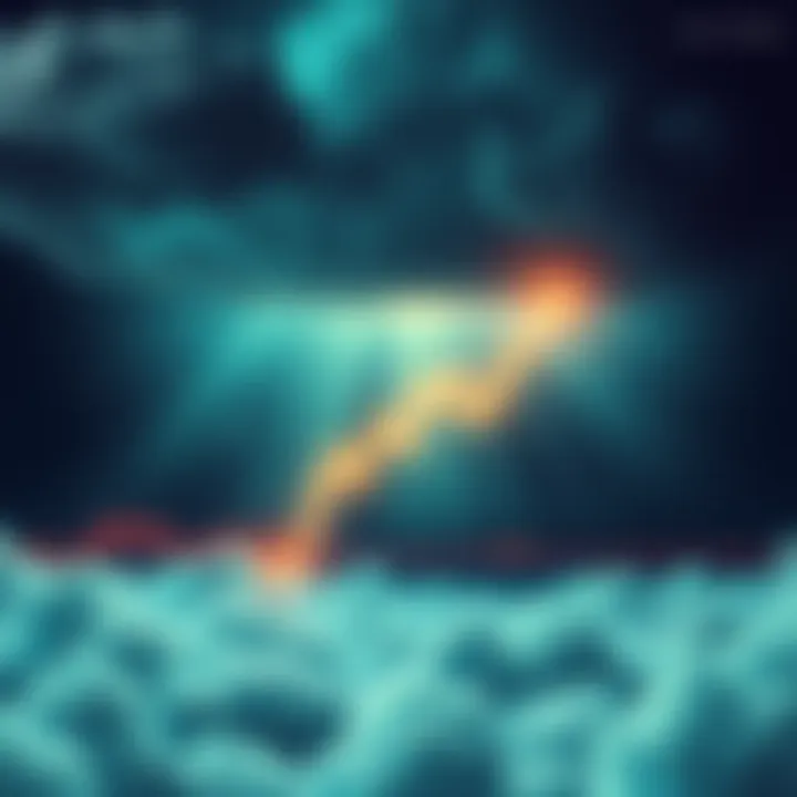 Graph showing Bitcoin price declining with a dramatic downward trend and ominous clouds overhead, symbolizing risks of a death spiral.