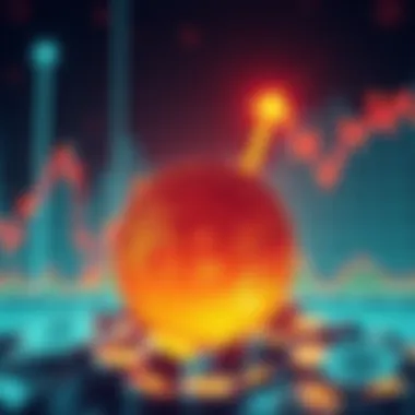 Graph showing a steep decline in Bitcoin prices with worried investors in the background