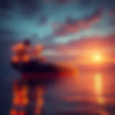 A chart showing Bitcoin's decline below $75,000, with an empty oil tanker symbolizing the historic oil route shutdown.