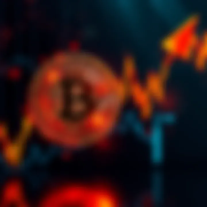 A visual representation of Bitcoin's price fluctuating with an arrow pointing down to symbolize a potential drop to zero.