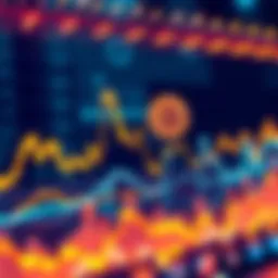 A graph depicting Bitcoin's price changes with peaks and valleys, highlighting volatility