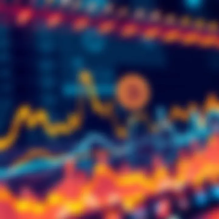 A graph depicting Bitcoin's price changes with peaks and valleys, highlighting volatility