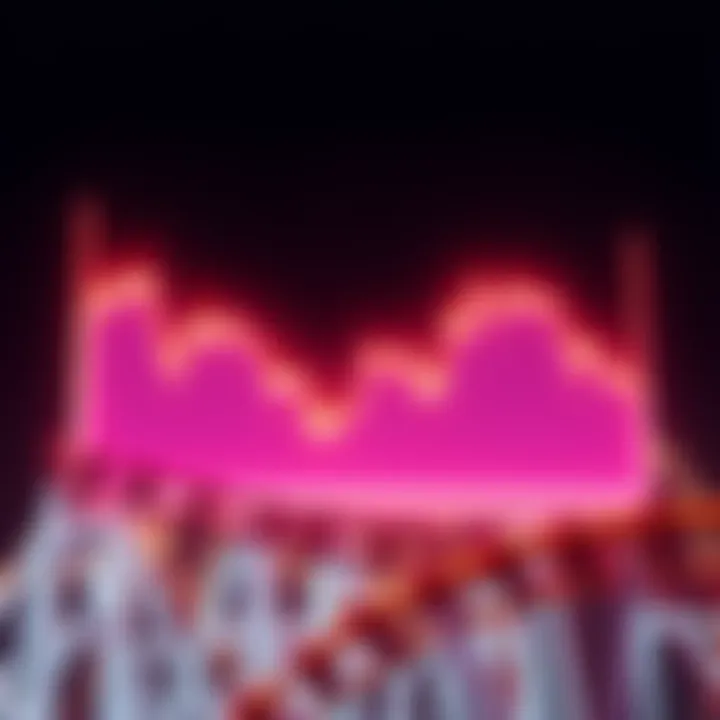 Bitcoin Price Fluctuation Chart A line graph showing Bitcoin's price changes over time, highlighting sharp rises and drops, with a rollercoaster theme to represent volatility.