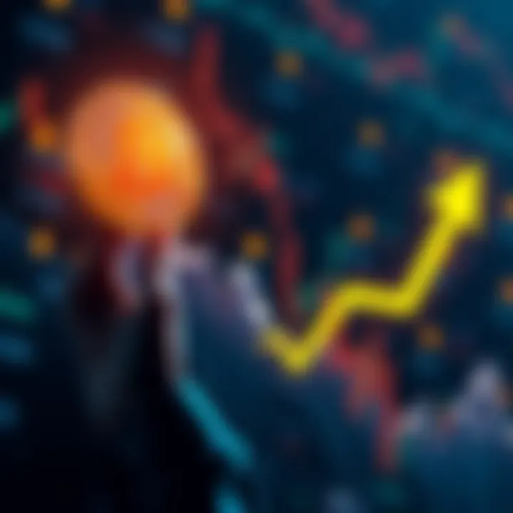 Bitcoin soaring to new heights A graphic showing Bitcoin's price trend climbing sharply towards a $1 million target by 2030, with arrows and financial symbols in the background.