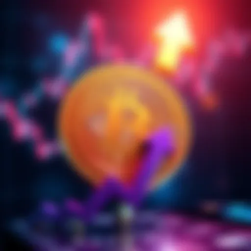 Bitcoin price surge prediction A Bitcoin symbol with an upward arrow indicating a price increase