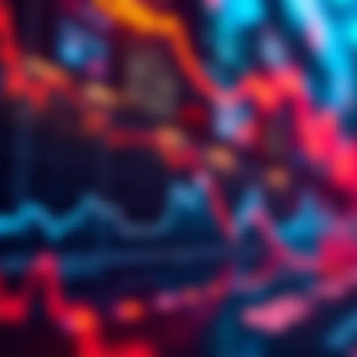 A graphic showing a downward trend in Bitcoin prices with a dollar sign and a chart