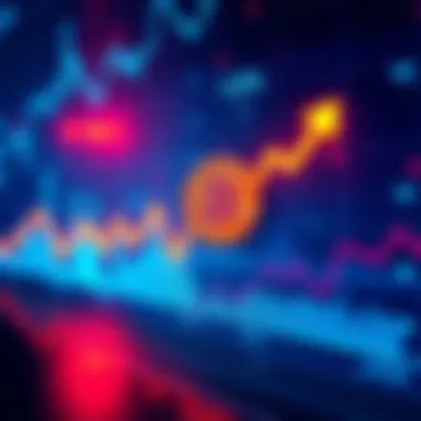 A graph showing Bitcoin price trends and fluctuations following the AI bubble crash, with rising and falling arrows to indicate market predictions.