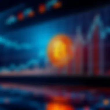Graph showing fluctuating Bitcoin prices with a downward trend towards $49K