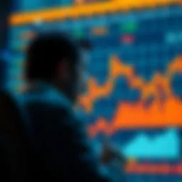 A graphic showing Bitcoin's price chart lagging behind other cryptocurrencies in a rising market, with a concerned investor looking on.