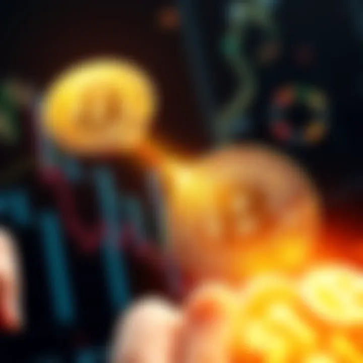 A graphic showing Bitcoin with an upward arrow and a $10 million label, symbolizing excitement in cryptocurrency