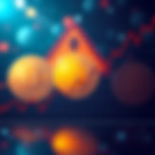 Graph showing a sharp increase in Bitcoin prices with a caution sign in the background