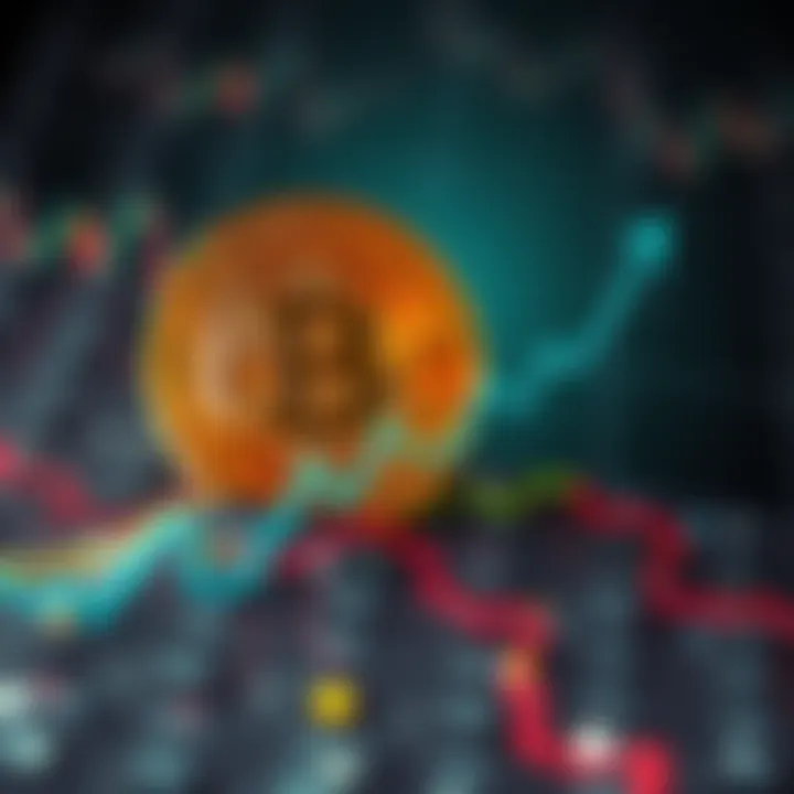 Bitcoin Price Surge Bitcoin symbol with an upward trend graph indicating a price increase