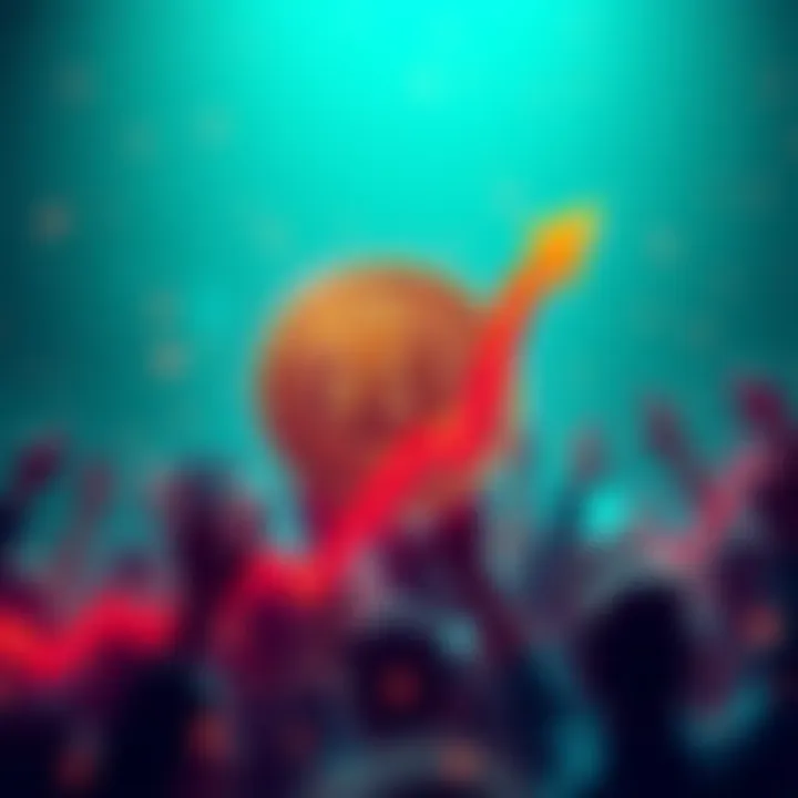 A graphic showing Bitcoin's price hitting a new high with a rising arrow and excited investors in the background