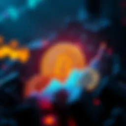 Bitcoin logo with an upward trend line showing growth to $77k on a chart